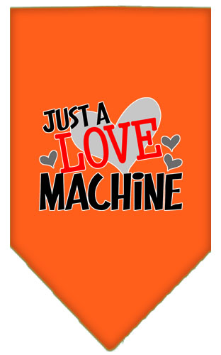 Love Machine Screen Print Bandana Orange Small